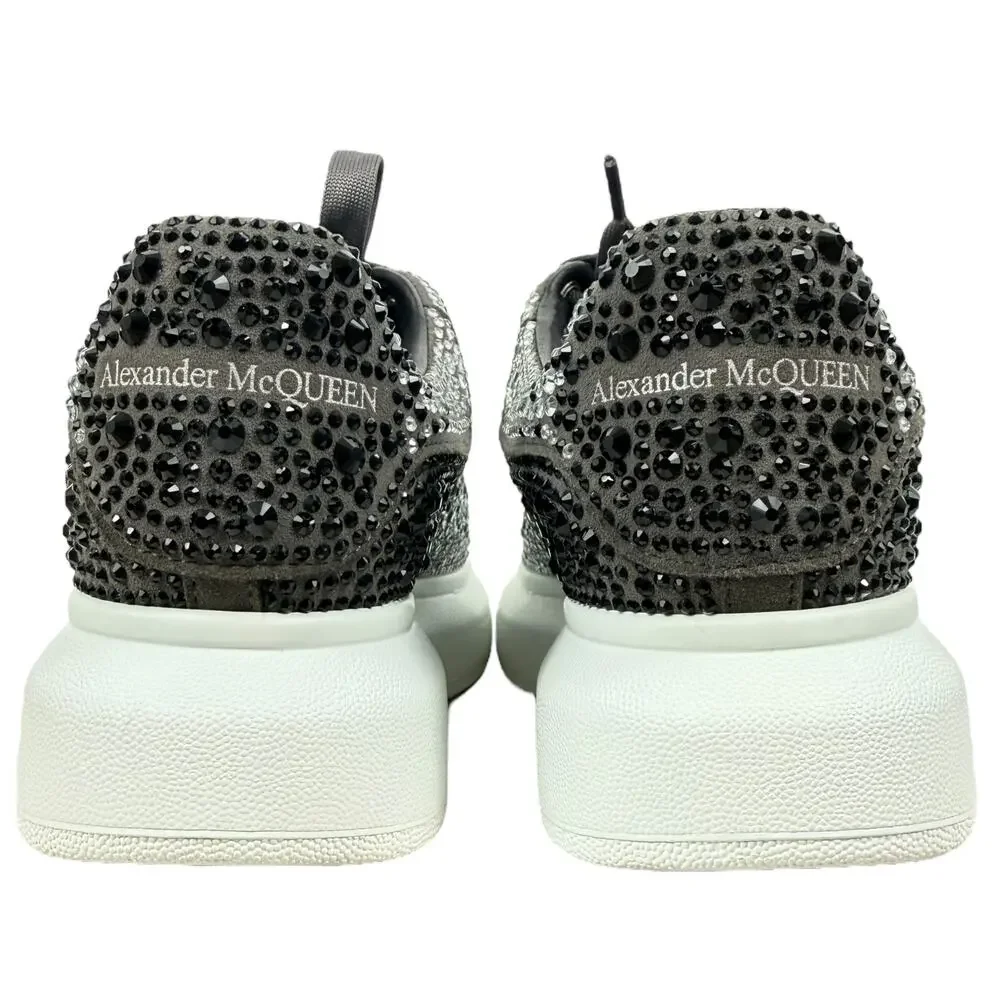 Alexander Mcqueen Crystal Embellished Oversized Sneakers Gray Size 37